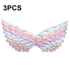 3 PCS Bambini Prom Dress Up Wings Elfo Ali colorate Puntelli per costumi da festa (Fantasy White)