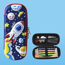 Uime EVA 3D Astuccio per matite multi-scomparto Scatola di cancelleria Materiale scolastico per bambini (Rocket)