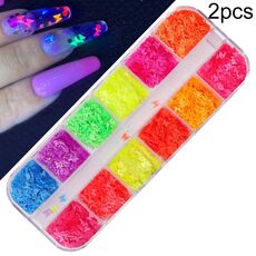 2 paillettes sinfoniche laser a farfalla per nail art, specifica: 12