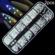 2 paillettes sinfoniche laser a farfalla per nail art, specifica: 22