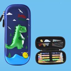 Uime EVA 3D astuccio multi-scomparto scatola di cancelleria materiale scolastico per bambini (dinosauro verde)