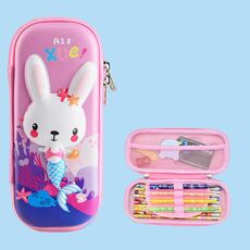 Uime EVA 3D Astuccio per matite multiscomparto Scatola di cancelleria Forniture scolastiche per bambini (Sirena)