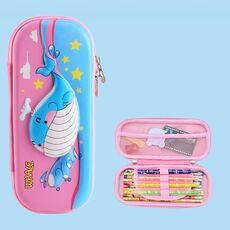 Uime EVA 3D Astuccio per matite multi-scomparto Scatola di cancelleria Forniture scolastiche per bambini (balena blu)