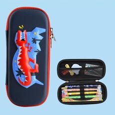 Uime EVA 3D Astuccio per matite multi-scomparto Scatola di cancelleria Materiale scolastico per bambini (Drago rosso)