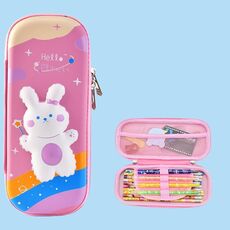 Uime EVA 3D Astuccio per matite multi-scomparto Scatola di cancelleria Materiale scolastico per bambini (Mini coniglio)