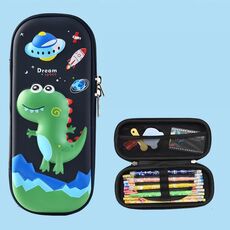Uime EVA 3D Astuccio per matite multi-scomparto Scatola di cancelleria Materiale scolastico per bambini (Dinosauro d'avventura)