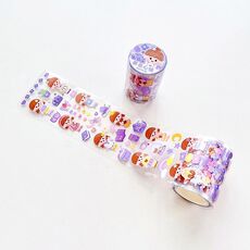2 set di rotoli di nastro per conto a mano Adesivo decorativo a cuore con ragazza laser carina, dimensioni: 6 cm x 3 m (viola)