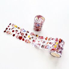 2 set di rotoli di nastro per conto a mano Adesivo decorativo a cuore con ragazza laser carina, dimensioni: 6 cm x 3 m (marrone)