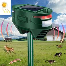 RC-544 Repellente per animali con sensore a infrarossi solare ad ultrasuoni per esterni (verde scuro)