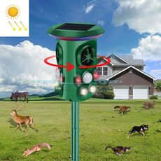 RC-543 Repellente per animali ad ultrasuoni omnidirezionale a 360 gradi a energia solare (verde scuro)
