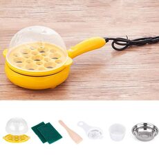 Fornello elettrico per frittata di uova da 350 W Fornello a vapore per padella, spina europea, Stile: Set a uno strato giallo