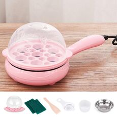 Fornello elettrico per frittata di uova da 350 W Fornello a vapore per padella, spina europea, Stile: Set a uno strato rosa
