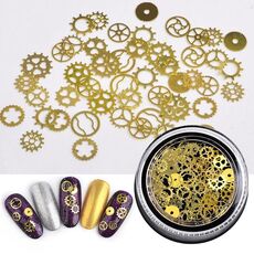 5 Scatole SP0284 Accessori per nail art con toppa decorativa in metallo cavo Accessori per nail art (ingranaggio 3)