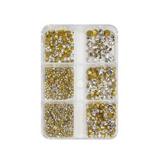 2 set di gioielli per unghie con diamanti con fondo a punta a griglia per nail art, specifica: 01 diamante bianco