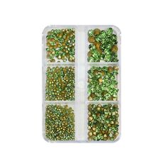 2 set di gioielli per unghie con diamanti con fondo a punta a griglia per nail art, specificazione: 07 verde chiaro