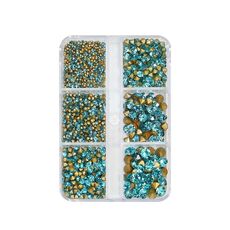 2 set di gioielli per unghie con diamanti con fondo a punta a griglia per nail art, specificazione: 08 blu lago