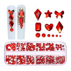 Decorazione per unghie con strass per unghie a forma di fondo piatto a 12 griglia, specifica: 08