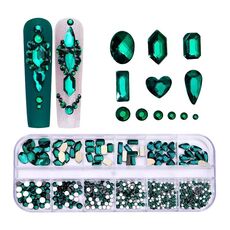 Decorazione per unghie con strass per unghie a forma di fondo piatto a 12 griglia, specifica: 10