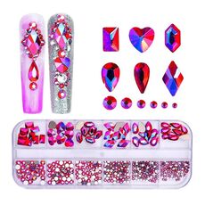 Decorazione per unghie con strass per unghie a forma di fondo piatto a 12 griglia, specifica: 15