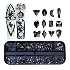 Decorazione per unghie con strass per unghie a forma di fondo piatto a 12 griglia, specifica: 20