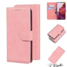 Per Samsung Galaxy S21 Ultra 5G Skin Feel Pure Color Flip Pelle Custodia per cellulare (rosa)