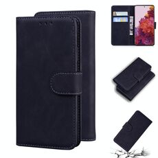 Per Samsung Galaxy S21 Ultra 5G Skin Feel Pure Color flip custodia per cellulare (nero)