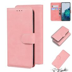 Per Samsung Galaxy S22 5G Skin Feel Pure Color Flip Pelle Custodia in pelle (rosa)