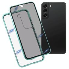 Per Samsung Galaxy S22 5G Cassa del telefono temperato a doppia facciata antid-retro (verde)