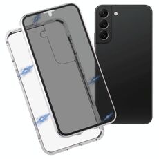 Per Samsung Galaxy S22 5G Custodia in vetro temperato a doppia facciata antieping antieping (argento)