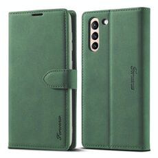 Per Samsung Galaxy S22 5G Forwenw F1 Series Matte Forte Magnetism Case Telefono in pelle (verde)