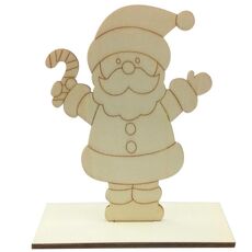 Decorazioni natalizie Bambini che dipingono assi di legno fai-da-te inserendo ornamenti per il desktop (Babbo Natale)