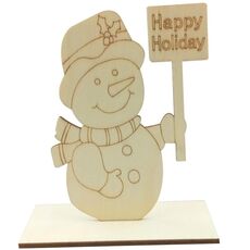 10 pezzi decorazioni natalizie bambini che dipingono tavola di legno fai da te inserendo ornamenti per il desktop (pupazzo di neve)