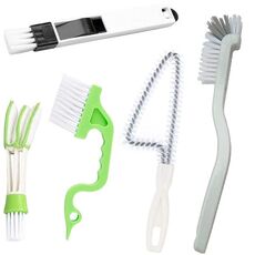5 pezzi / set spazzola per pulizia scanalature Spazzola per porte e finestre multiuso per uso domestico (bianco)