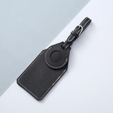 Cover per tag bagagli anti-smarrimento in PU per AirTag (nero)