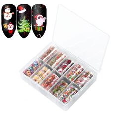 TZ0257 4x100cm Set di adesivi stellati per nail art di Natale di Halloween senza chiodi(05)