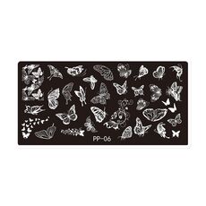 Piastra in acciaio stampata per nail art da sogno a farfalla (E084-6)