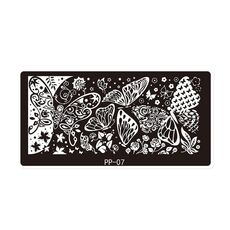 Piastra in acciaio stampata per nail art da sogno a farfalla (E084-7)