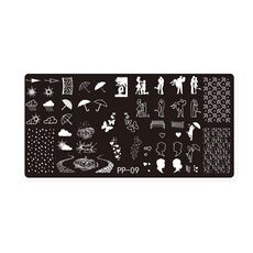 Piastra in acciaio stampata per nail art da sogno a farfalla (E084-9)