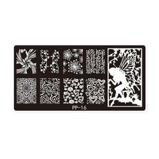 Piastra in acciaio stampata per nail art da sogno a farfalla (E084-16)