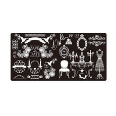 Piastra in acciaio stampata per nail art da sogno a farfalla (E084-22)