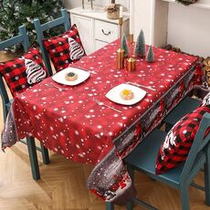 2 pezzi Tovaglie natalizie stampate Runner da tavola Decorazioni natalizie da tavolo 150 x 180 cm (Tipo D)
