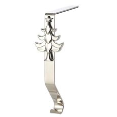 Gancio decorativo in ferro battuto per cartoni animati di Natale D990 da 2 pezzi (albero d'argento)