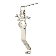 Gancio decorativo in ferro battuto per cartoni animati natalizi D990 da 2 pezzi (pupazzo di neve argento)