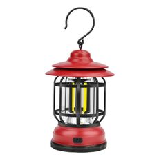 Lampada da campeggio portatile retrò a sospensione, lanterna, tenda, tipo: batteria, batteria non inclusa (rosso)