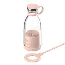 Mini spremiagrumi elettrico portatile da esterno con ricarica wireless (rosa)