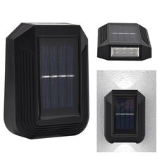 Lampada da parete solare a 6 LED Lampada da giardino decorativa per esterni su e giù (luce bianca)
