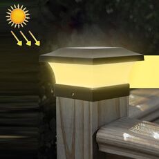 Lampada solare per illuminazione da cortile con luce a colonna per esterni a LED (luce calda)