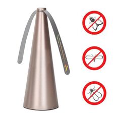 Ventilatore multifunzionale repellente per zanzare automatico con acchiappamosche, dimensioni: 9x9x25 cm (oro)