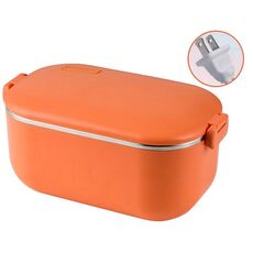 La scatola del pranzo riscaldante in acciaio inossidabile 304 da 48 W 1L può essere collegata alla spina americana (arancione)