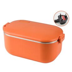 Lunch Box riscaldante in acciaio inossidabile 48W 1L 304 può essere collegato alla spina del Regno Unito (arancione)